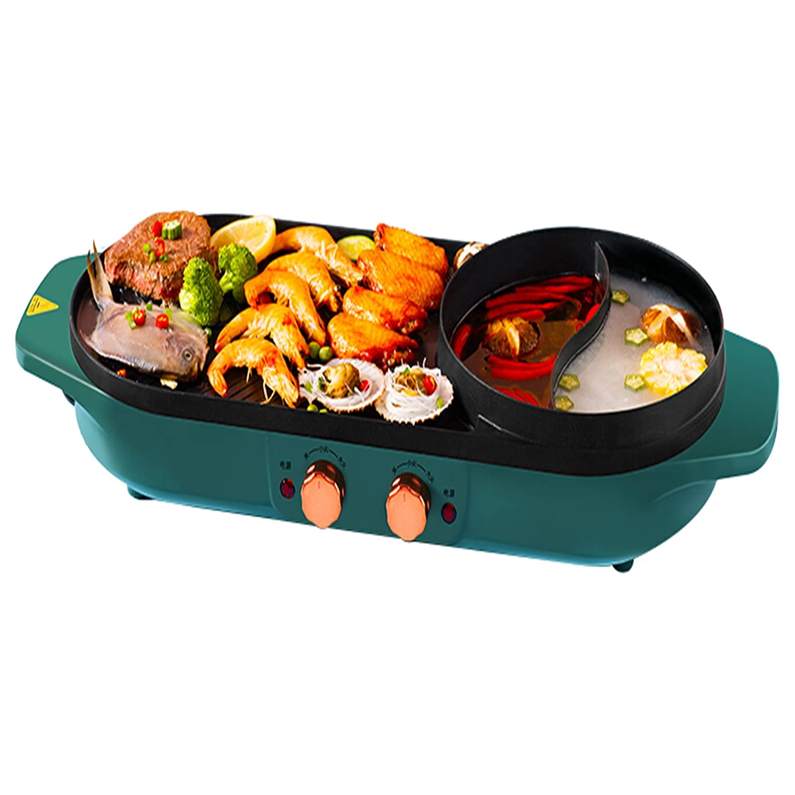 2-tier electric grill pan - 1200 W 5-7 peoples