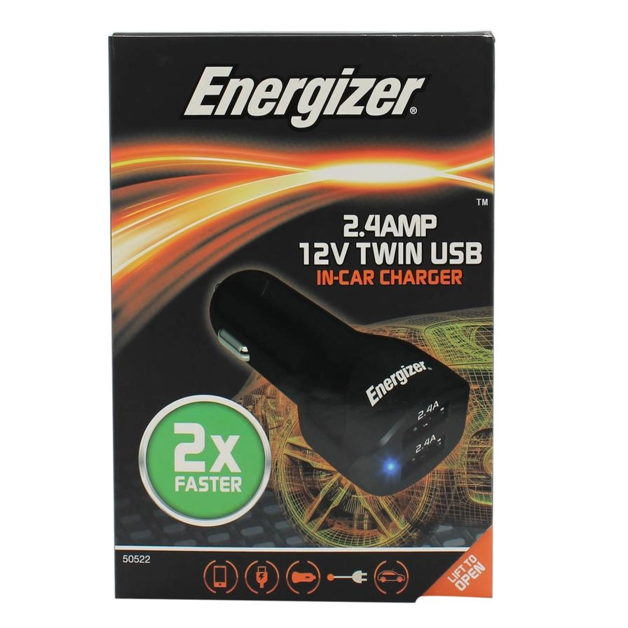 Twin USB In-Car Charger - 12 V 2.4 Amp