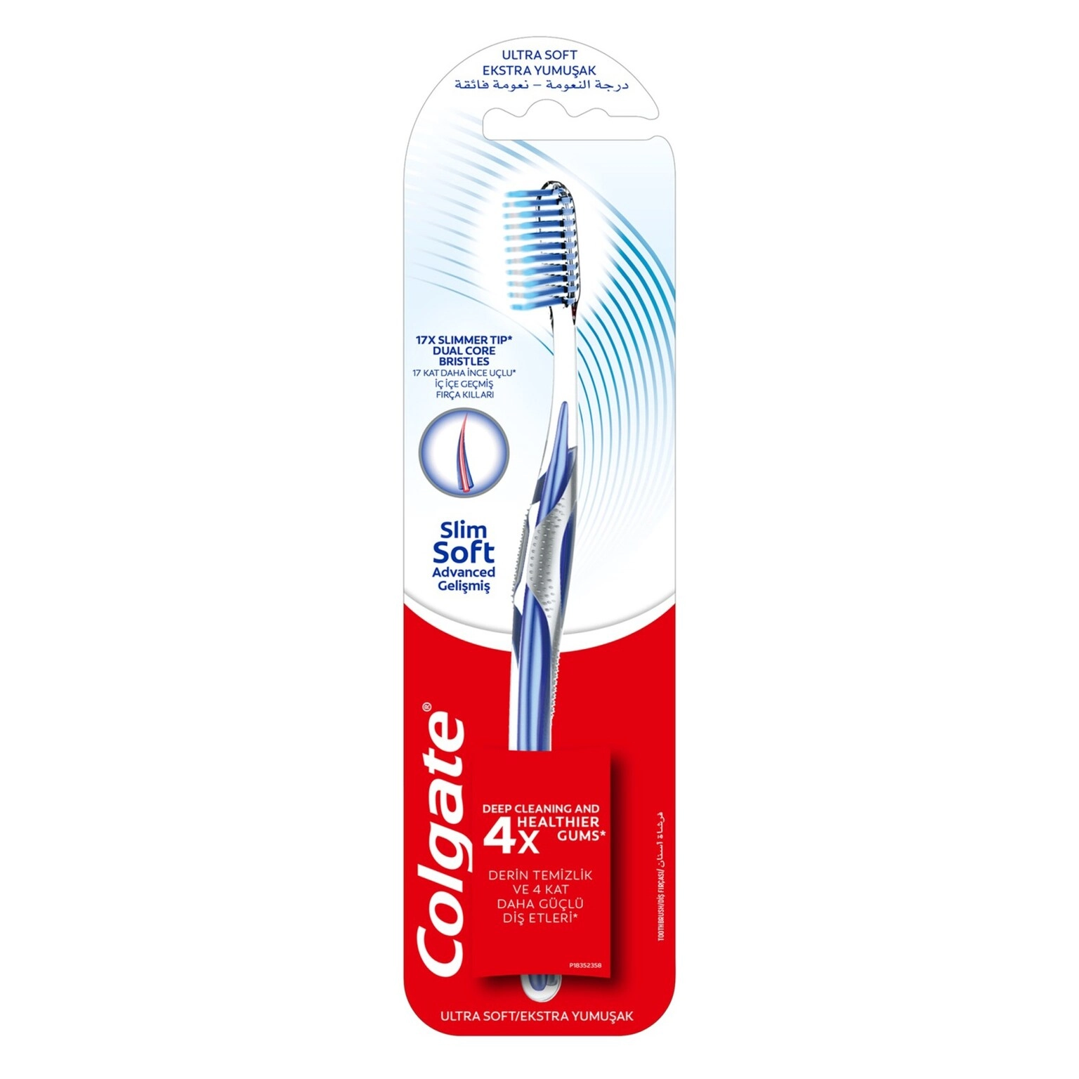 Colgate Slim Soft Advanced Toothbrush - 17x slimmer tip bristles 1-Piece Pack