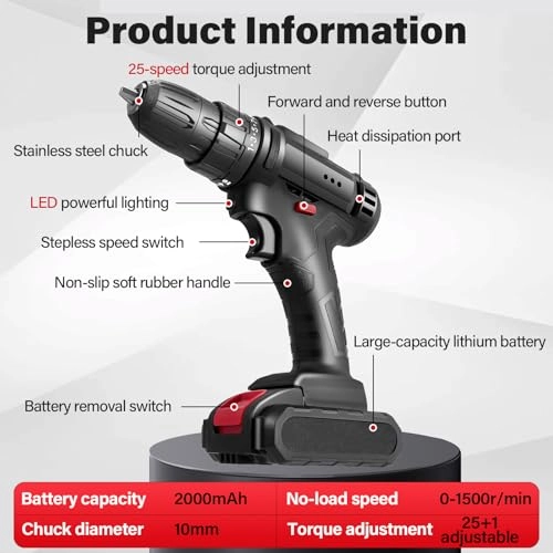 Cordless Hammer Drill Driver - 2000mAh