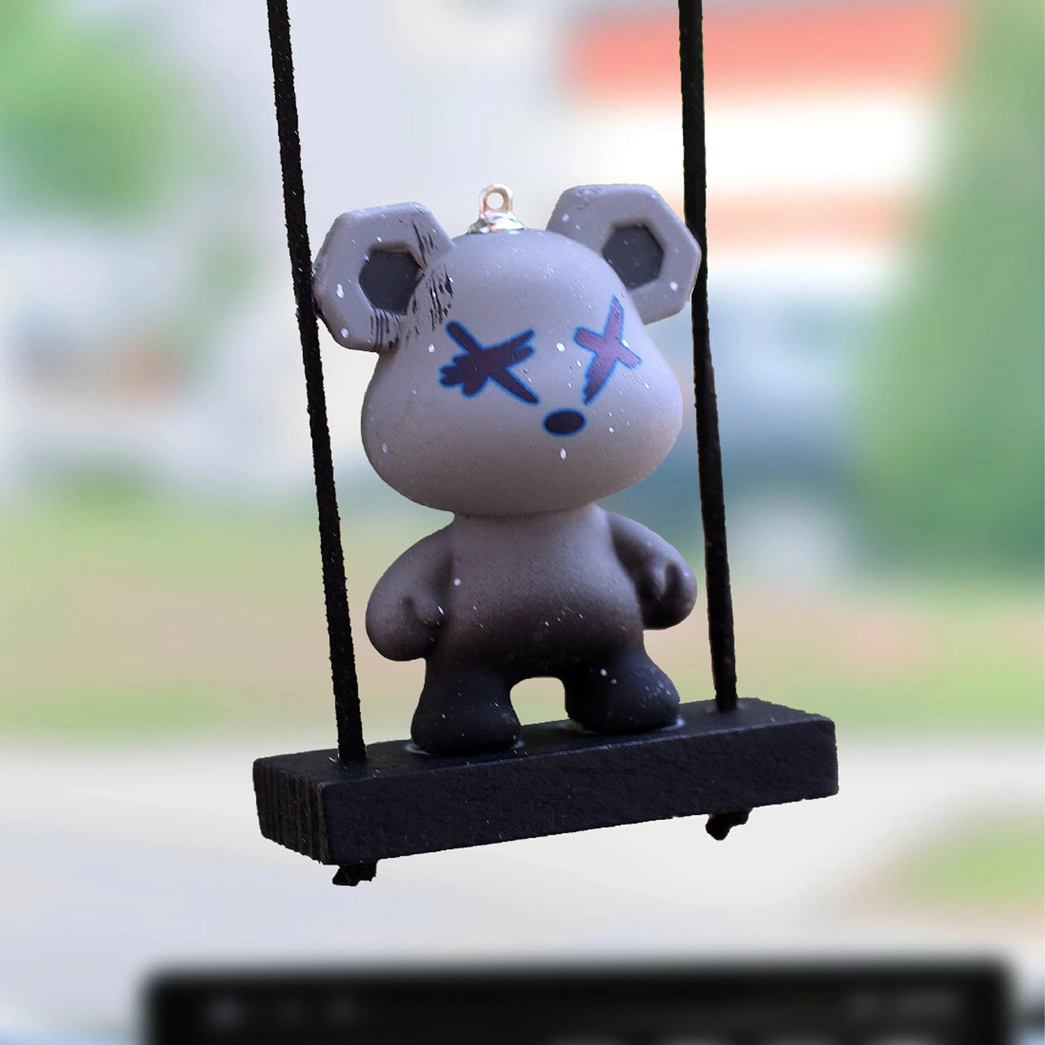 gmngis Swinging bear Car Hanging Ornament - gray bear