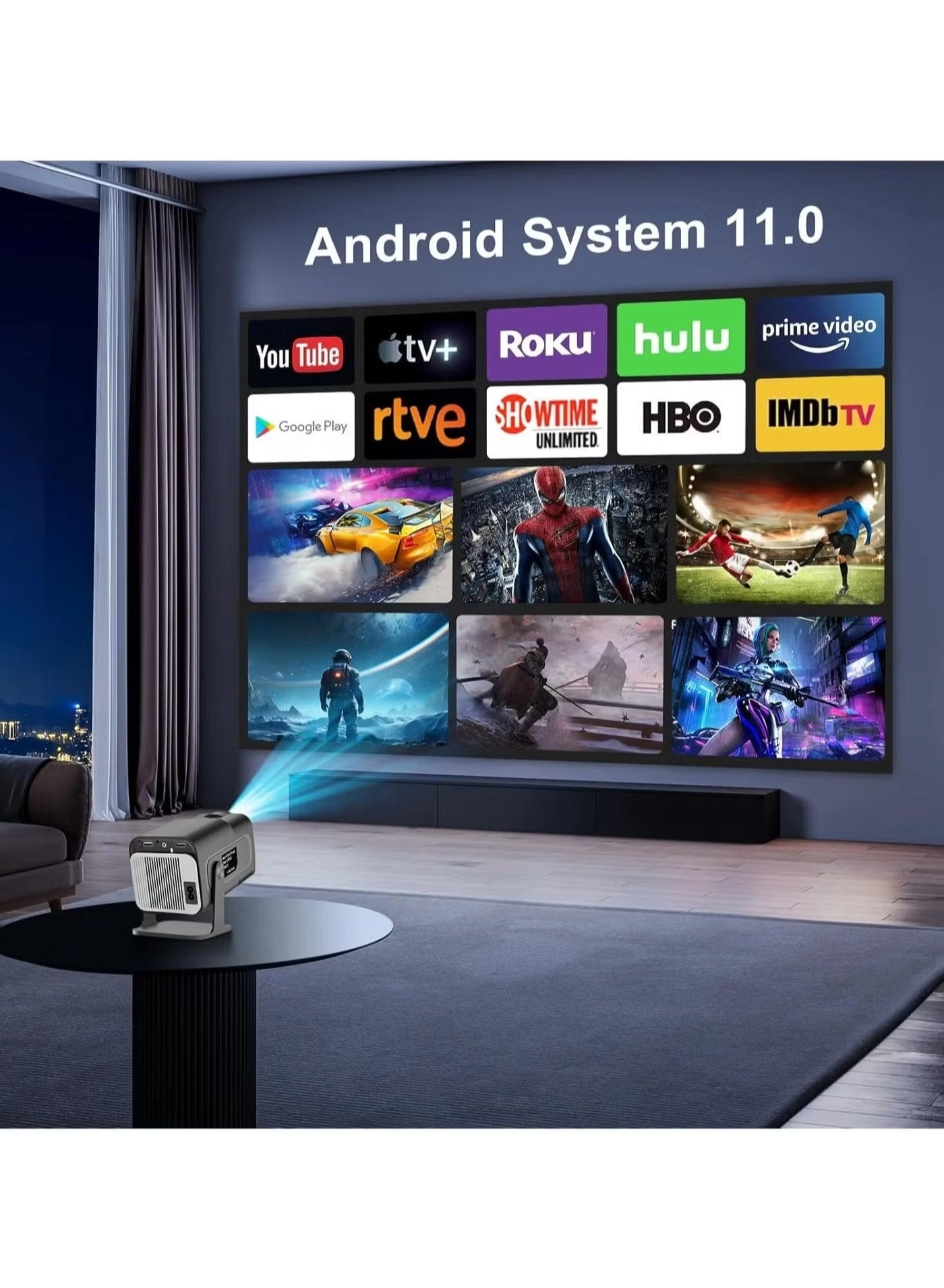 Smart 5G Portable Projector - HD 1080P