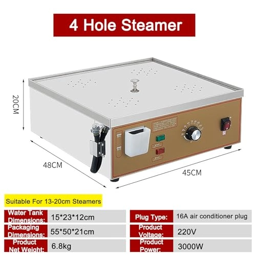 Electric Steamer - 3000W 4 Holes Stainless Steel