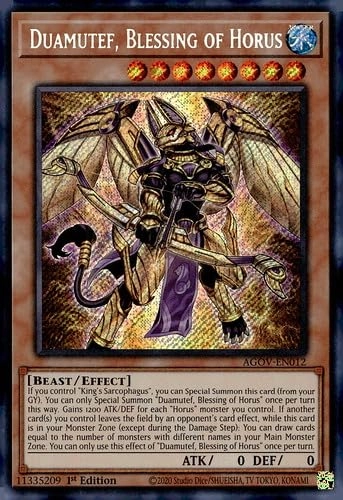 Yu-Gi-Oh! Duamutef, Blessing of Horus AGOV-EN012 - English 1st Edition