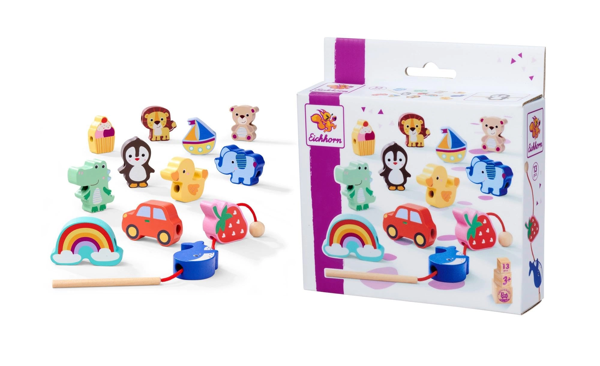 Eichhorn EH Games Threading Game - 3 years and up 13 pieces