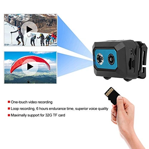 Yctze DV sports camera, 120 degree ultra wide angle, one touch turn on LED spot, with super bright spot.(Black Blue)