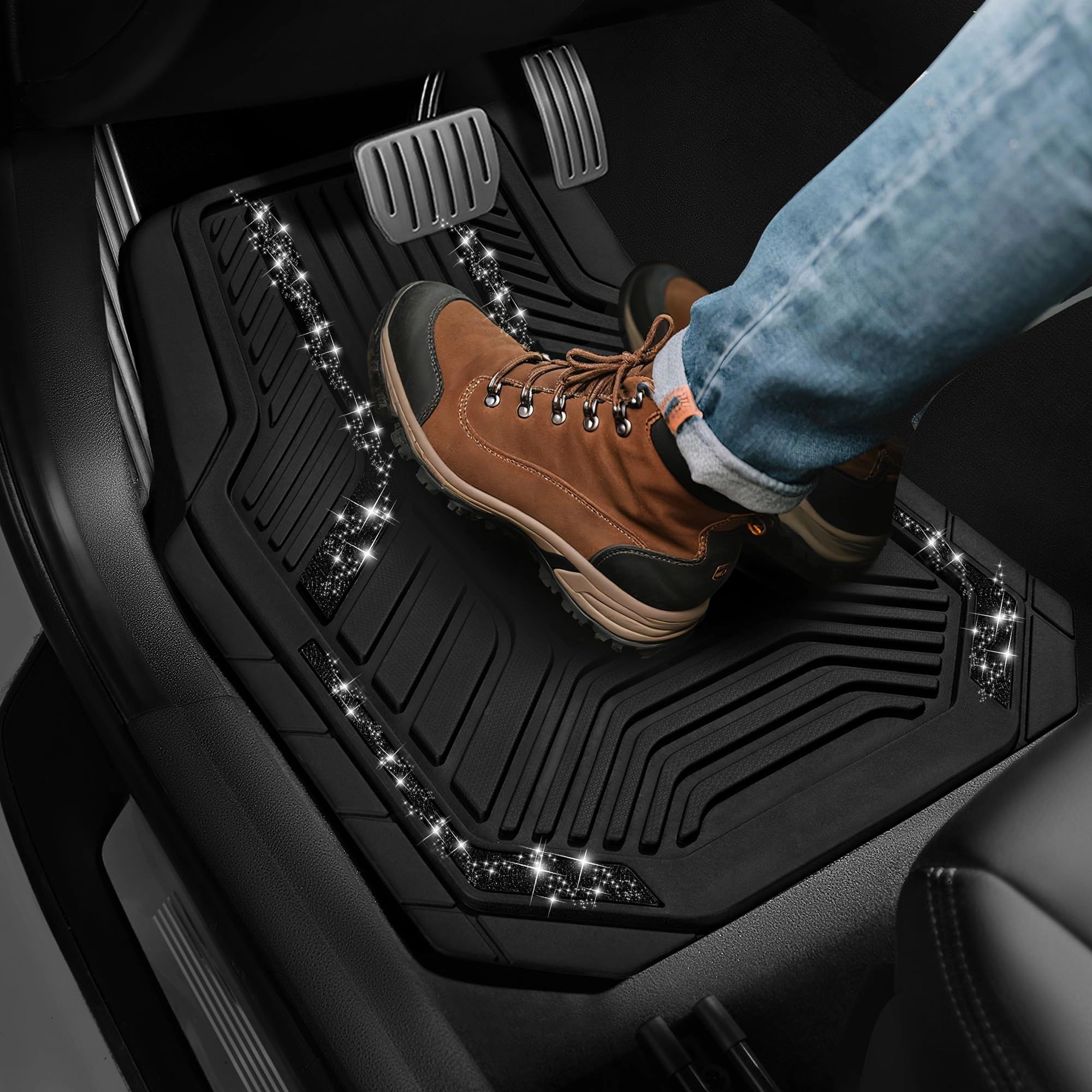 Heavy Duty Rubber Floor Mats - Pink Universal Fit