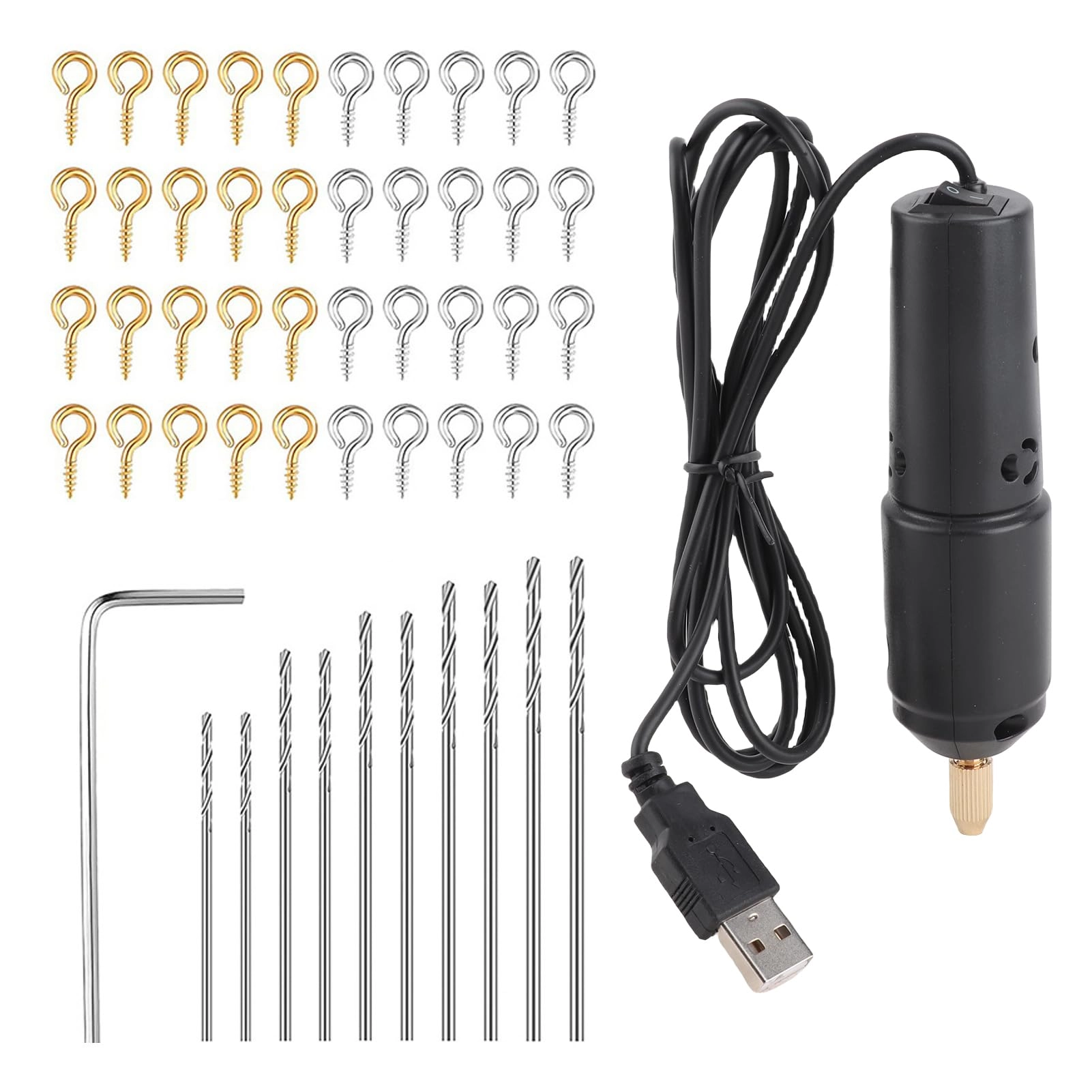 Leftwei Mini Electric Drill - 8500rpm USB Charging Black