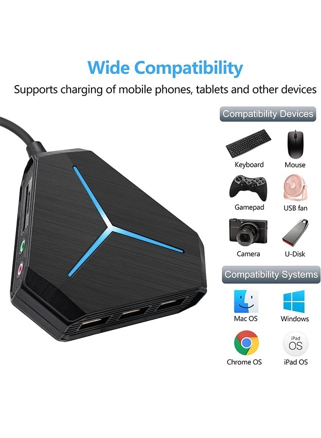 10-Port USB Hub - USB 3.0/2.0 USB C