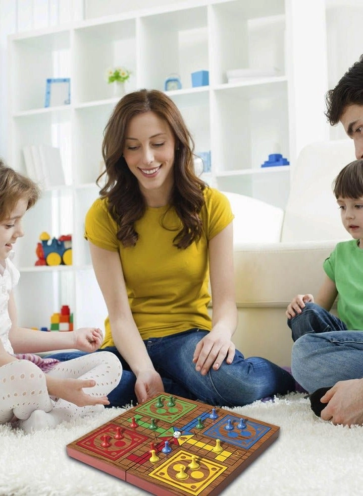 Folding Wood Ludo Set