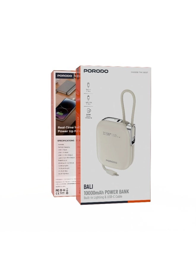 Power Bank Built-In Type-C & Lightning - 10000mAh 5V/3A