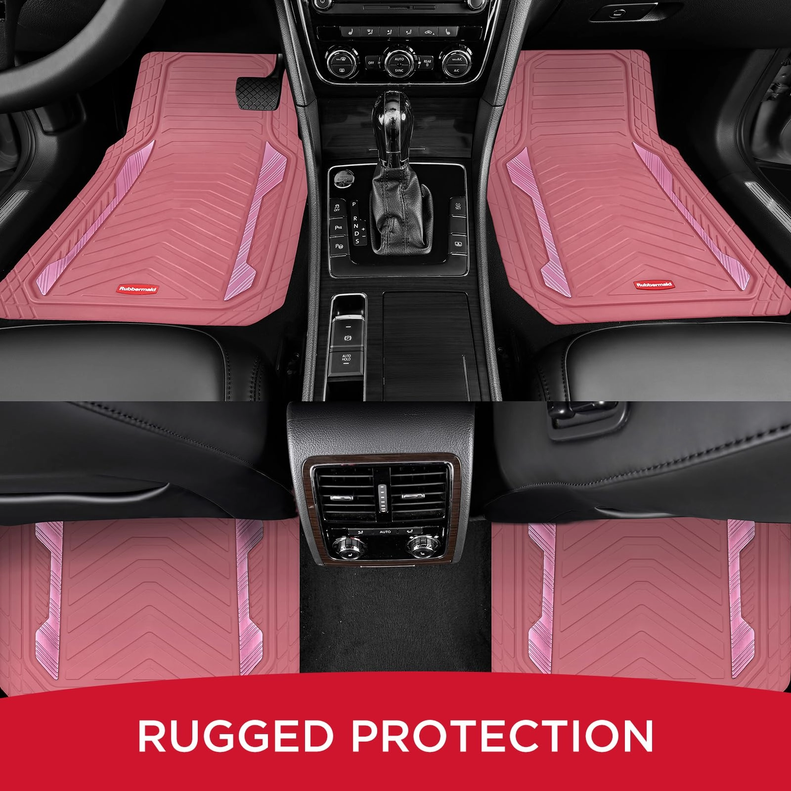 Car Floor Mat - Pink & Silver Universal Fit All-Weather