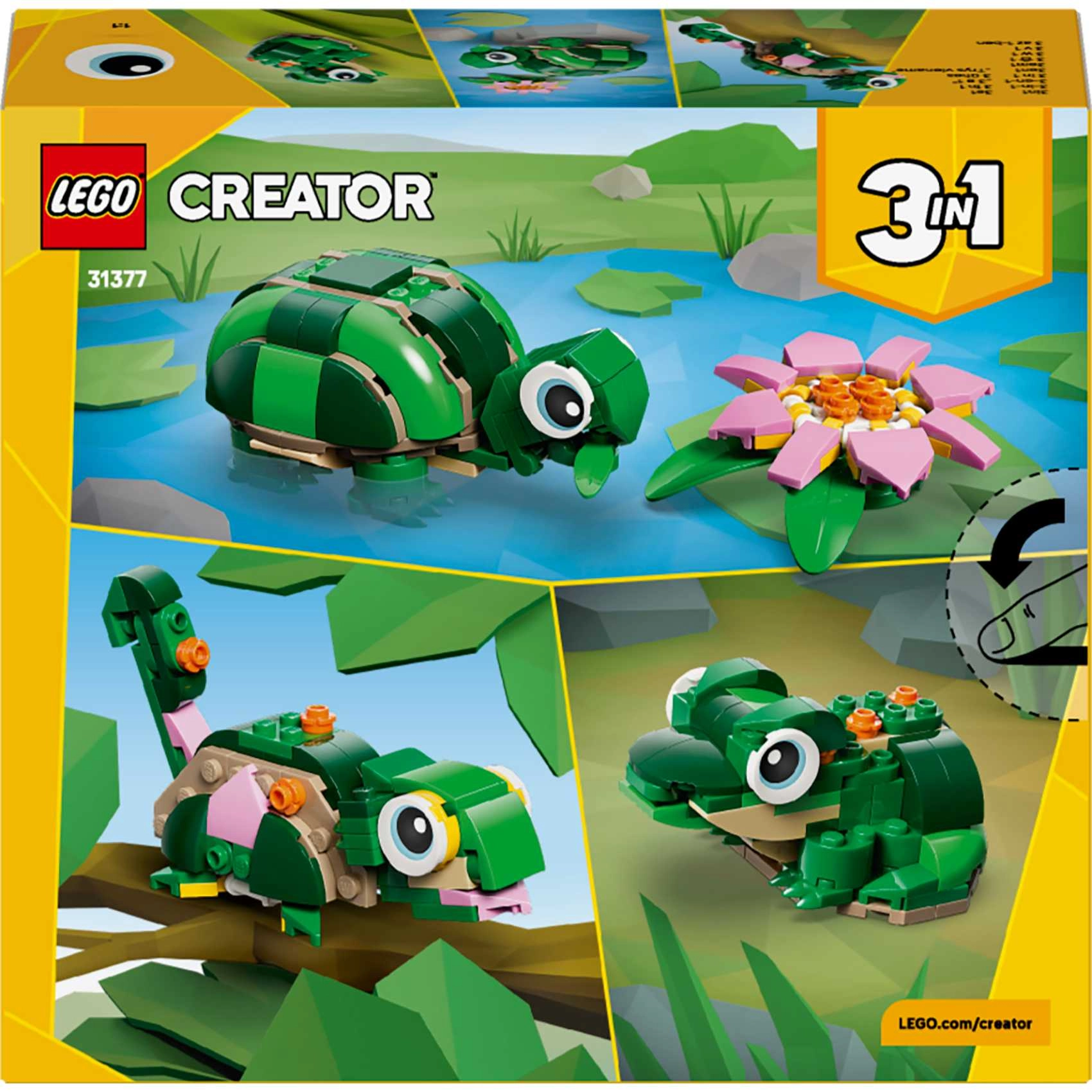 COLOR LAND CHILDRENS TOYS CENTER LLC Creator 3 in 1 Turtle with a Water Lily Flower (31377)