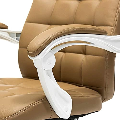 Desk Chair - PU Leather Brown High Back