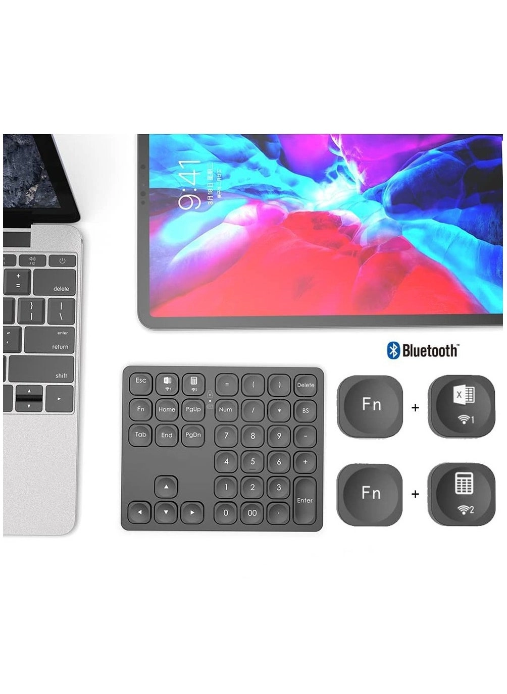 BOW Dual Bluetooth Numeric Keyboard - 36 keys Bluetooth 3.0