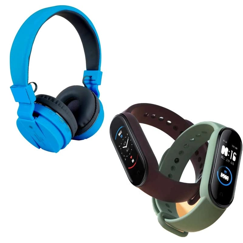 On-Ear Bluetooth Wireless Headphone + M9 Smart Watch Activity Tracker Band