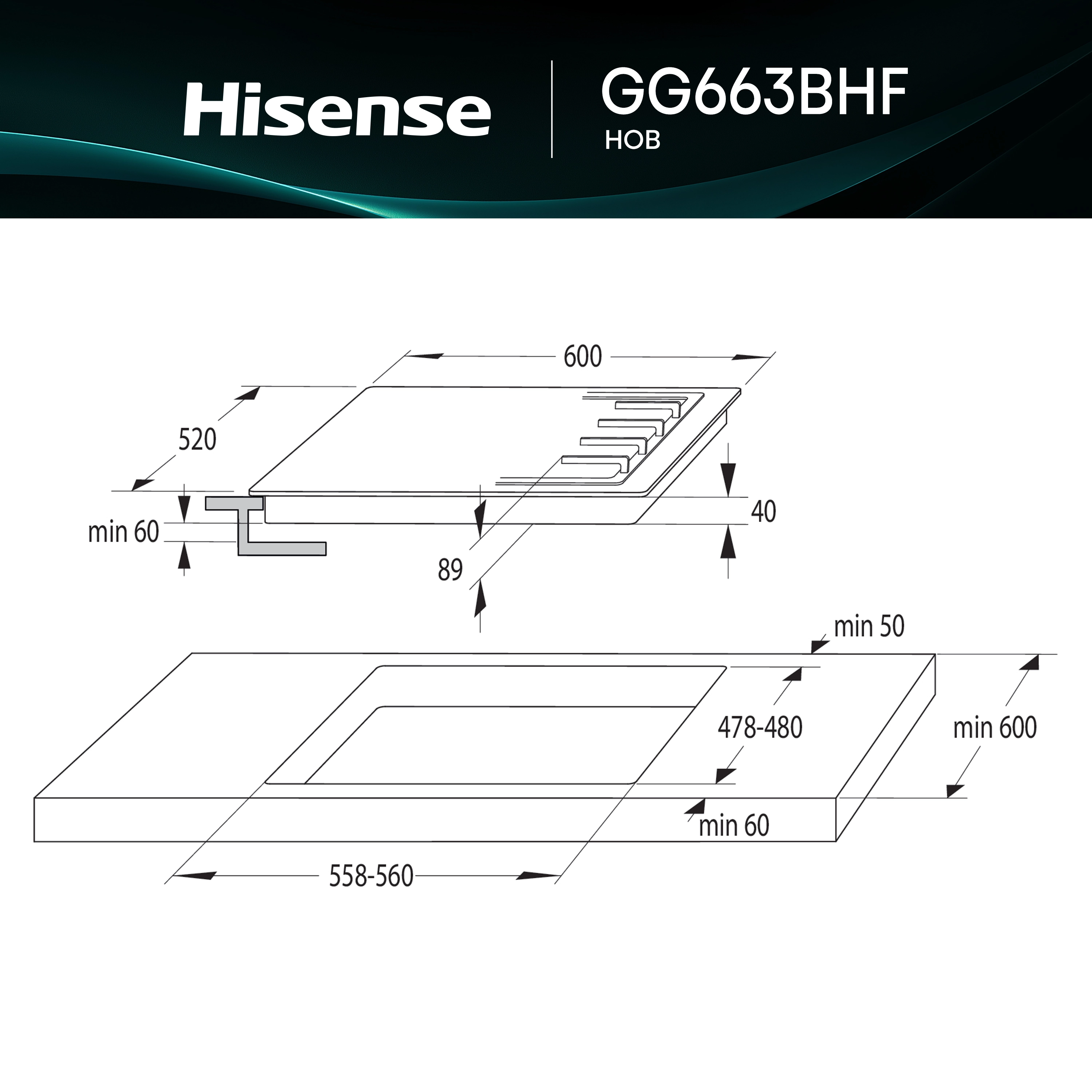 GG663BHF Gas hob