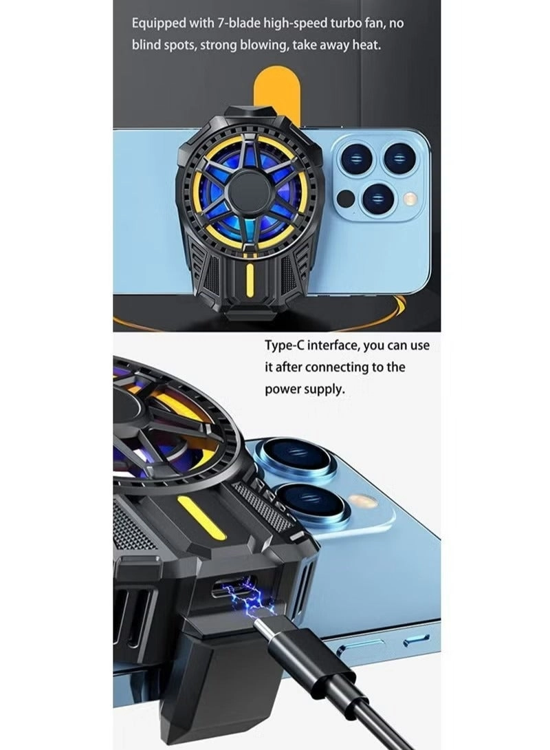 Mobile Phone Cooling Fan - Semi-Conductor Silent Portable Fits 2.6-3.5in