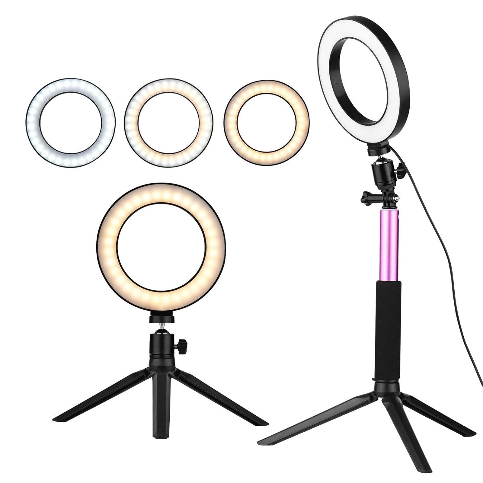 Ring Light LED - 6" Tripod 3 Light Modes