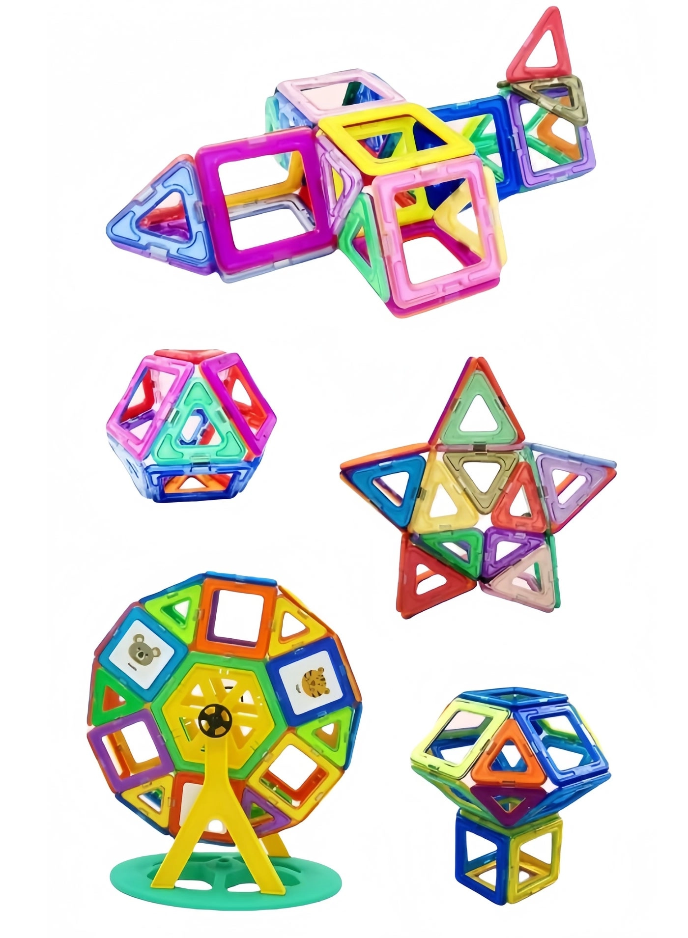 Magnetic Building Blocks - 46 pcs + Wheel