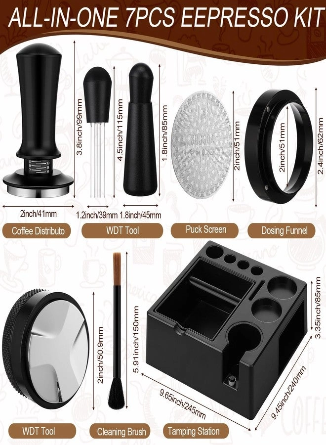 Espresso Tamping Station + Calibrated Tamper + WDT Tool + Dosing Funnel + Coffee Distributor + Tamper Leveler