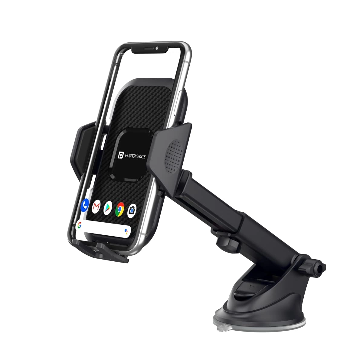 Portronics Clamp M - 360° Rotational Strong Suction Cup 4 to 6 inch