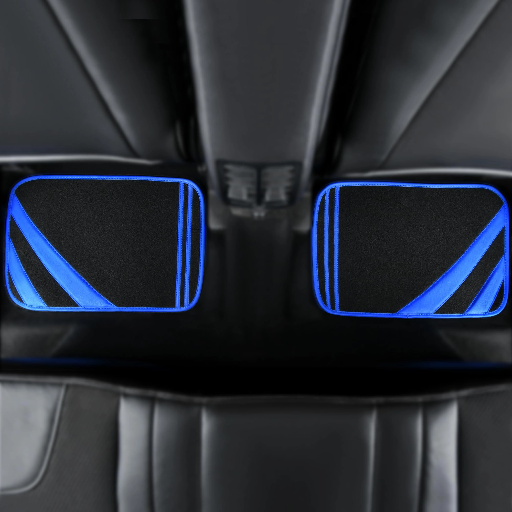 Faux Leather Car Mats - Blue Edge Universal Fit