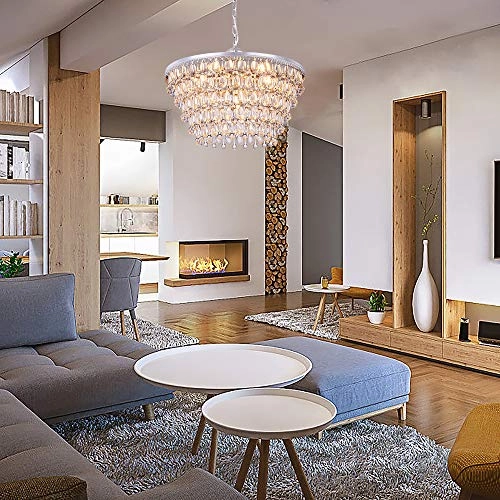 Crystal Chandelier - 6-Light 5 Tiers 20"W