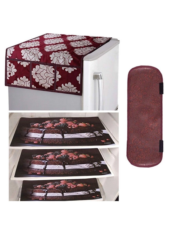 Fridge Appliance Set - PVC Maroon 94 x 54 x 1 CM