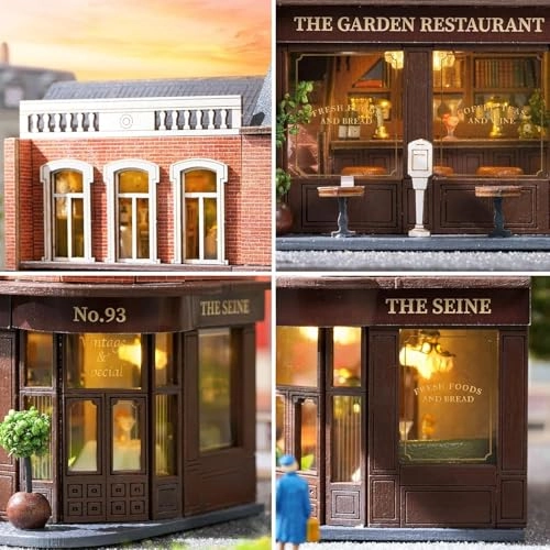 Miniature Wooden Dollhouse Furniture Kit - Western Restaurant 1:24