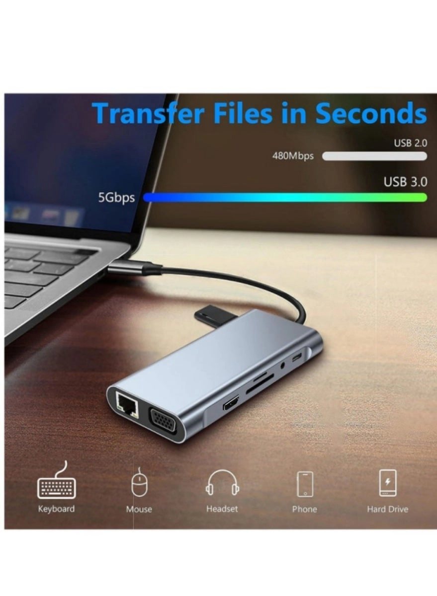 USB - C HUB & Adapter - 11 - in - 1 4K HDMI 100W PD