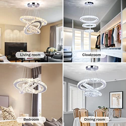 LED Chandeliers 3 rings - 3 colors(cool white/warm white/pure white) Non-dimmable