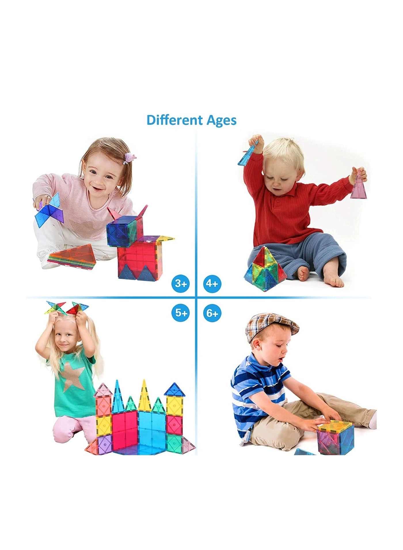 3D Star Magnetic Tiles - 108 pieces