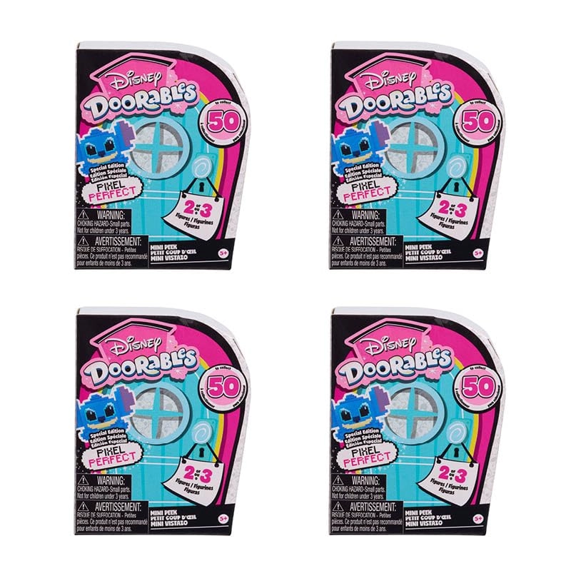 Just Play Products Ltd Disney Doorables Pixel Perfect Series 12 Mini Peek Collectible Figures - 4 Pack