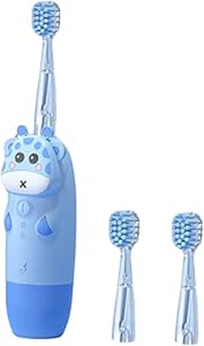 Electric Toothbrush Set - Pink Deer Design 4 Brush Heads USB Rechargeable Sonic