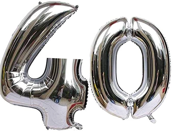 Number Balloons - 40 Inch Silver