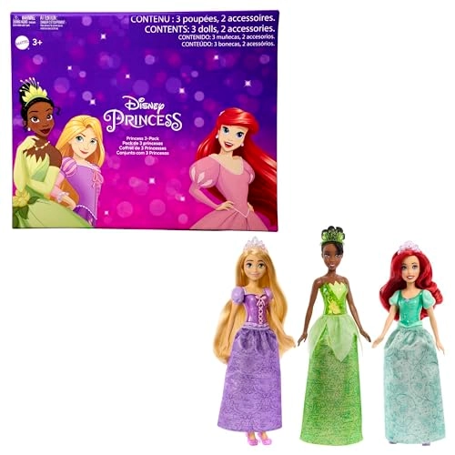 Tiana Fashion Doll + Rapunzel Fashion Doll + Arieleach Fashion Doll