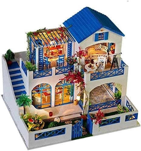 Villa garden DIY house - 42 * 34 * 32cm With music Dust cover