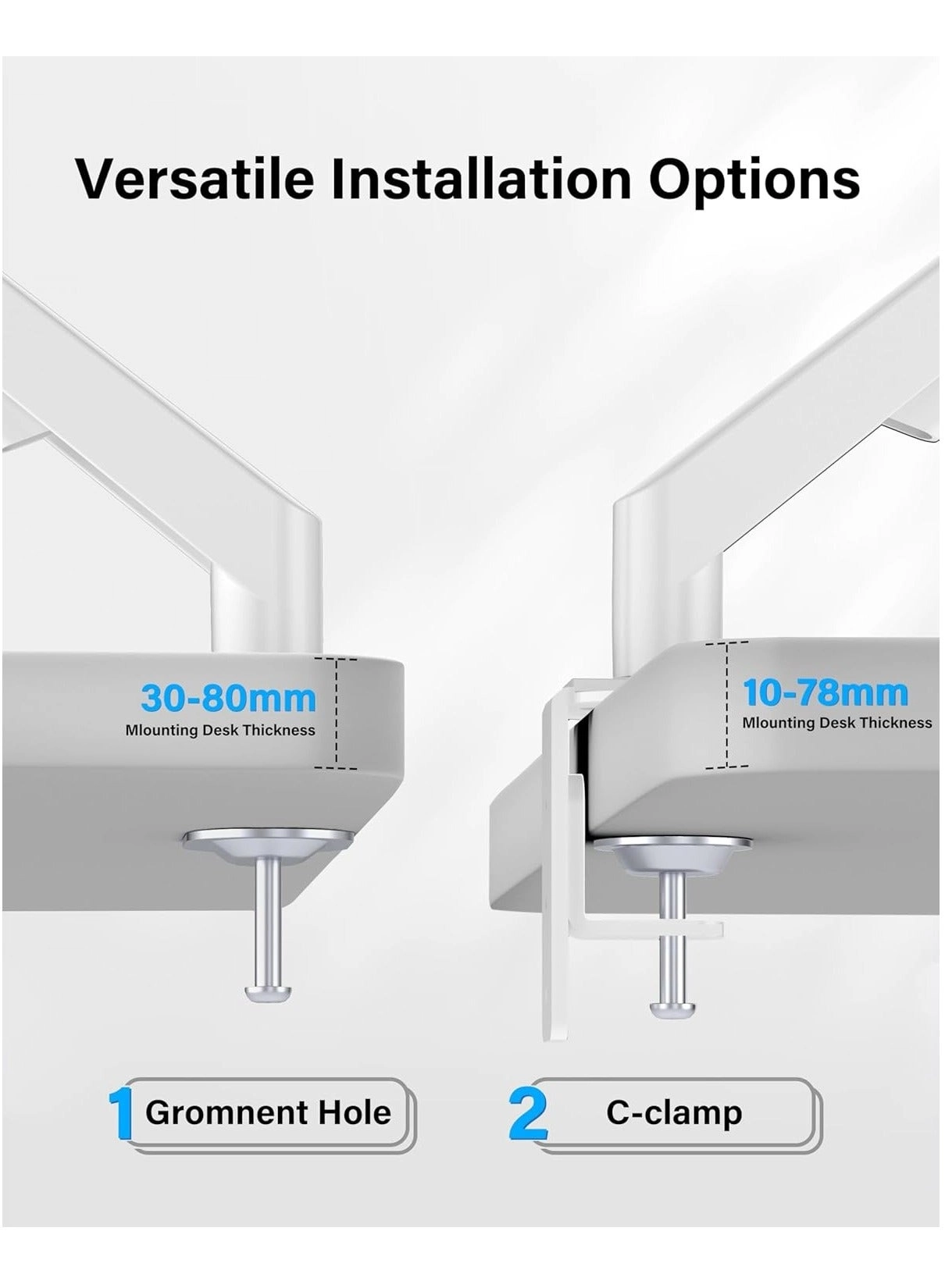 Monitor Desk Mount Single Arm Stand - 13 to 32 Inch 75x75mm or 100x100mm