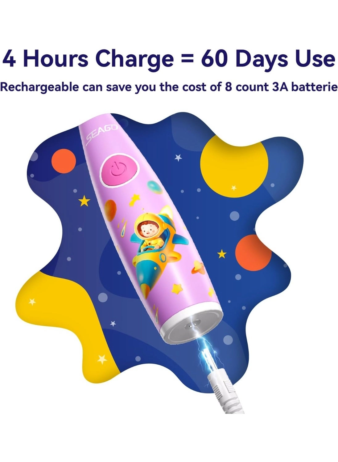 SG-2159 - 8 Soft Toothbrush Heads LED Light 2-Minute Timer