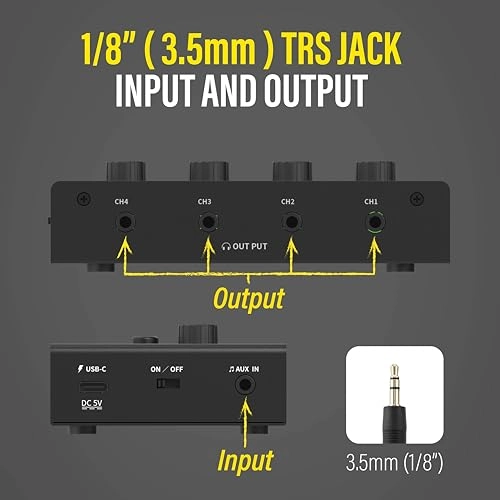HA4D - 4-Channel USB-C Powered Headphone Amplifier