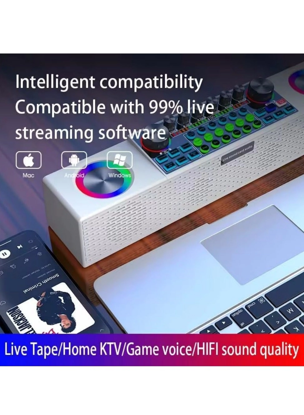 Portable Karaoke Speaker + Wireless Microphone - 2 6 W