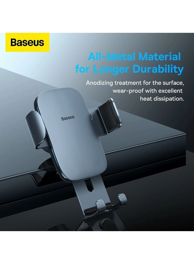 Car Phone Mount - Grey Round Air Vent Automatic Locking