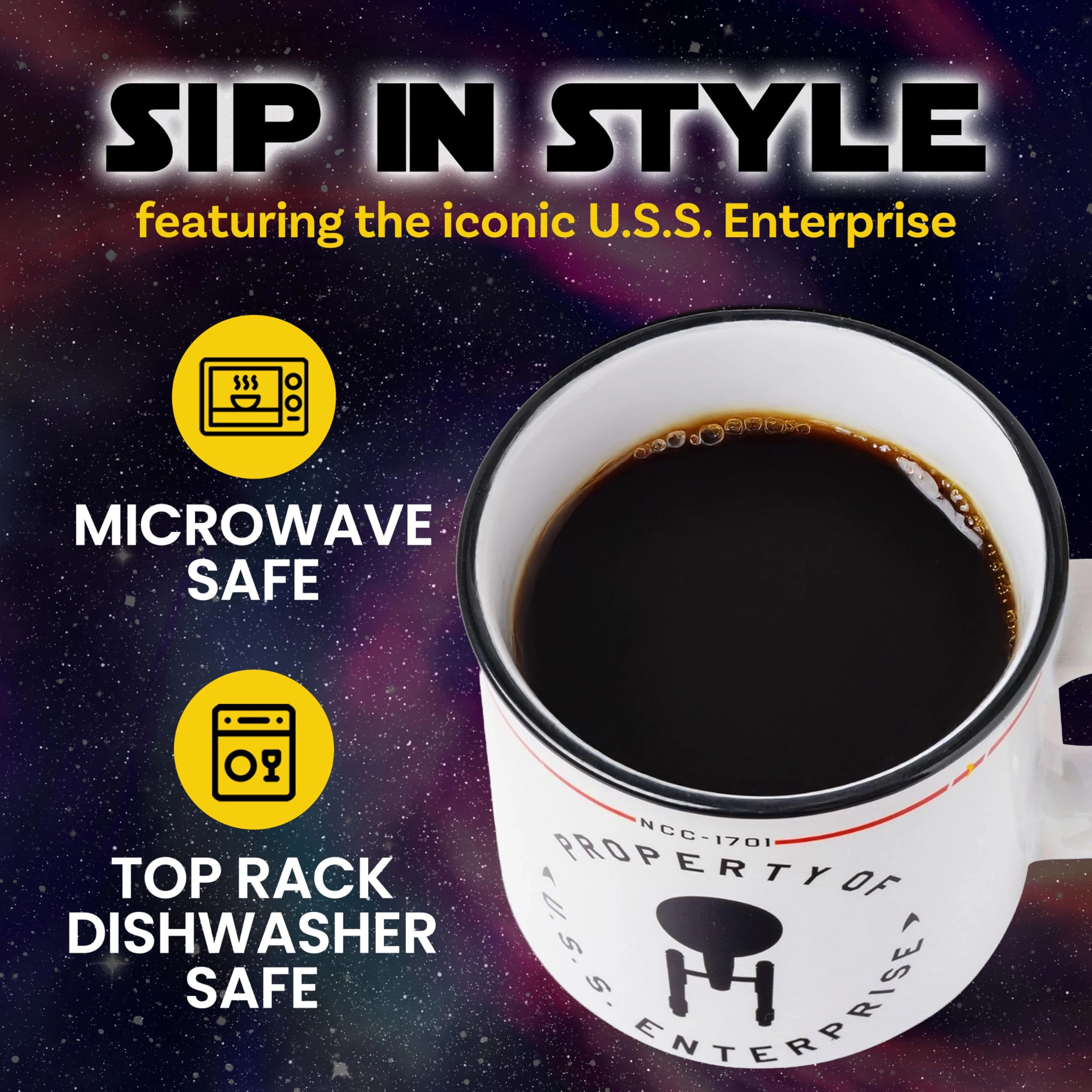 Star Trek NCC-1701 Property of The USS Enterprise Ceramic Mug - 1 pcs