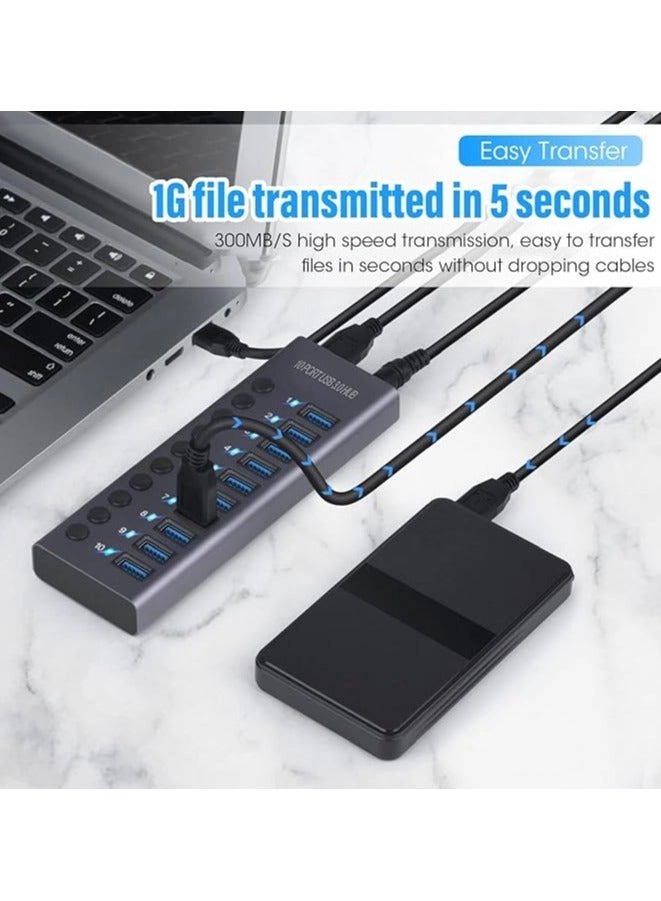 USB 3.0 Hub - 10 Port 60W