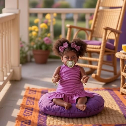 Reborn Baby Doll - 22 Inch Caramel Skin Tone Taupe Eyes Ages 3+