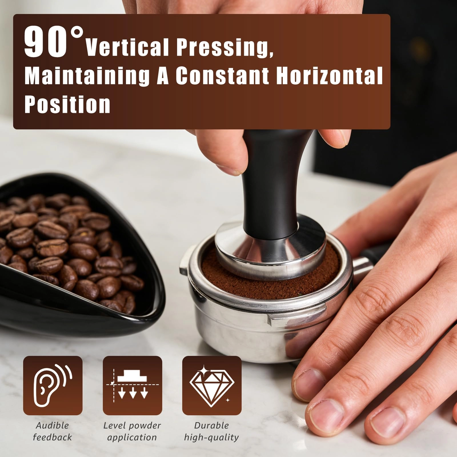 Coffee Tamper - 51mm + WDT Tool + Tamper Mat - Silicone + Spray Bottle - Glass + Stainless Steel Spoon + Coffee Bean Dish - Ceramic