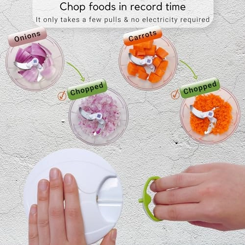Manual Food Chopper - 2-Cup 2 blades