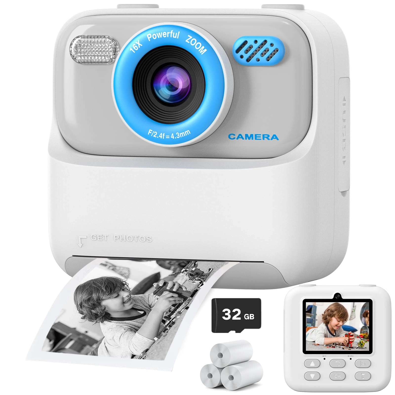 Instant Print Camera - 32GB White
