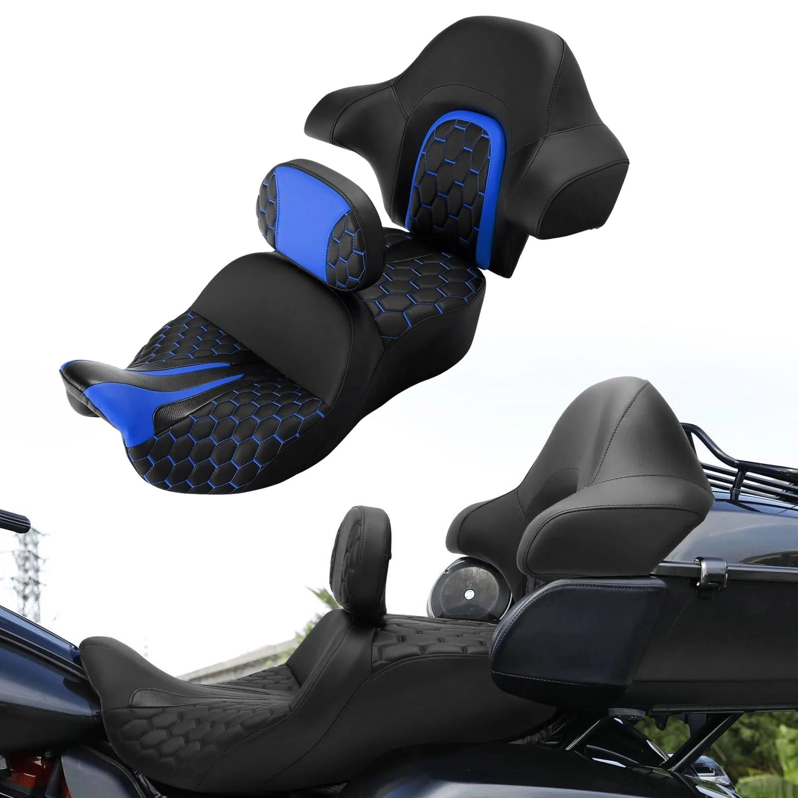 DCXXAN Double Seat Backrest - for Harley Electra Glide Ultra Classic Low FLHTCUL 2015-2016
